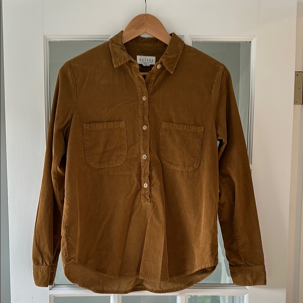 Velvet by Graham & Spencer Brown Corduroy Shirt